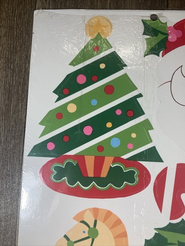 Vintage Eureka Christmas Holiday 7-pc Decorating Kit Punch Out Santa Wreath - Picture 7 of 10