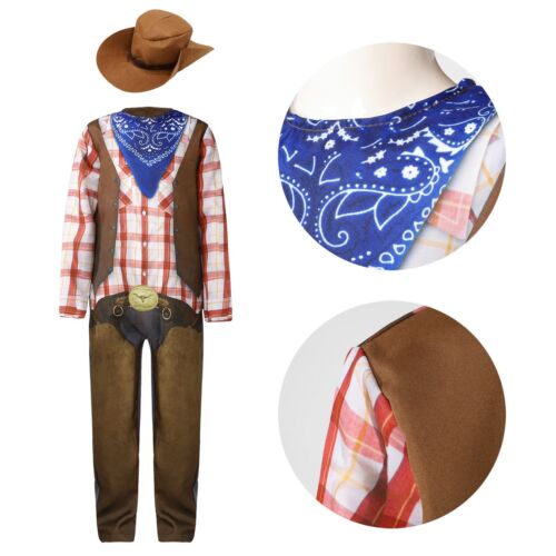 Kids Bodysuit And Hat Cosplay Cowboy Costume One-piece Dress Up Carnival Boys - Photo 1 sur 29
