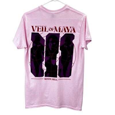 Veil of Maya Ignite Hell T Shirt size S Adult Pink Crewneck Graphic Short Sleeve