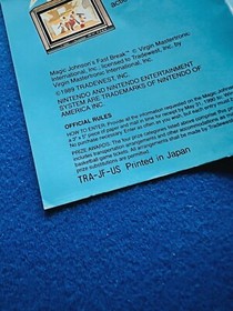 Magic Johnson's Fast Break Promo Insert Poster Brochure NES Nintendo TRA-JF-US