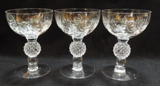 Vintage Set of 3 Morgantown Golf Ball Champagne / Tall Sherbert Glasses