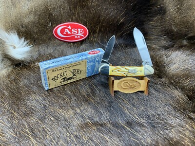 1998 Case Canoe Knife With Jigged White Grooved Bone Handles Mint In Box -  30A