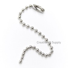 Lot 25 pcs 4" Tag Chains Ball Chains Key Chains 2.4mm Bead Nickel Plated Silver