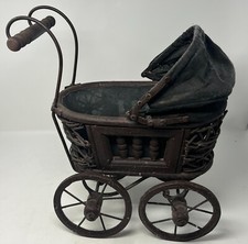 Antique 19th Century Baby Doll Stroller Pram Handmade Salesman Sample Display