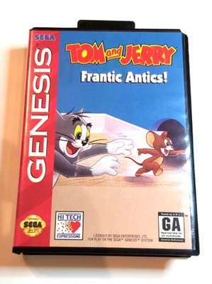 Tom & Jerry Frantic Antics! (Sega Genesis, 1993) Cib Complete Cleaned & Tested !