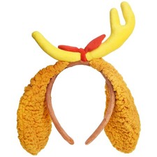 Antler Dog Headband with Deer Horns Reindeer Costume for Halloween