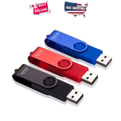 32GB USB 2.0 Memory Stick 3PCS Rotating Design LED Indicator Black Red Blue