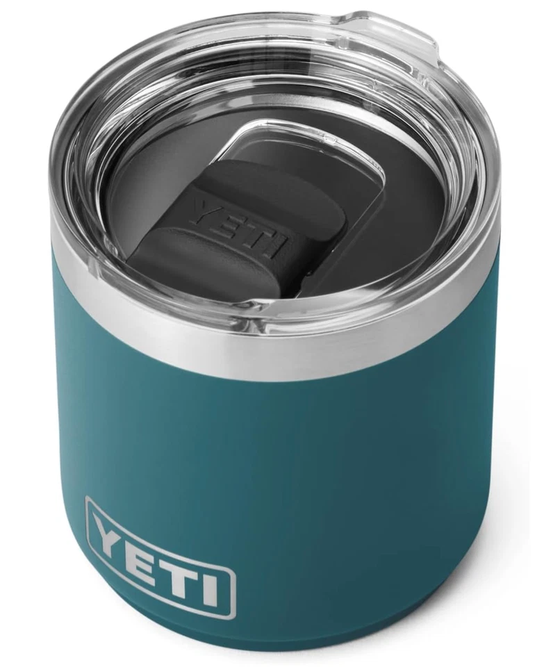 YETI Rambler 10 oz apilable Lowball 2.0 aislado al vacío y tapa MagSlider AgaveTeal Foto 3 de 4