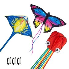 3Pcs Large Kites for Adults Set, Beach Kites for Adults, , Outdoor Beach Game...