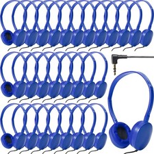 30 Pack Wired Headphones, Adjustable On Ear Headphones with Stereo, Earbuds f...