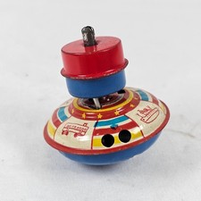 Vintage Japanese Tin Toy Wind Up Spinning Top Japan Pat Antique Toy Model