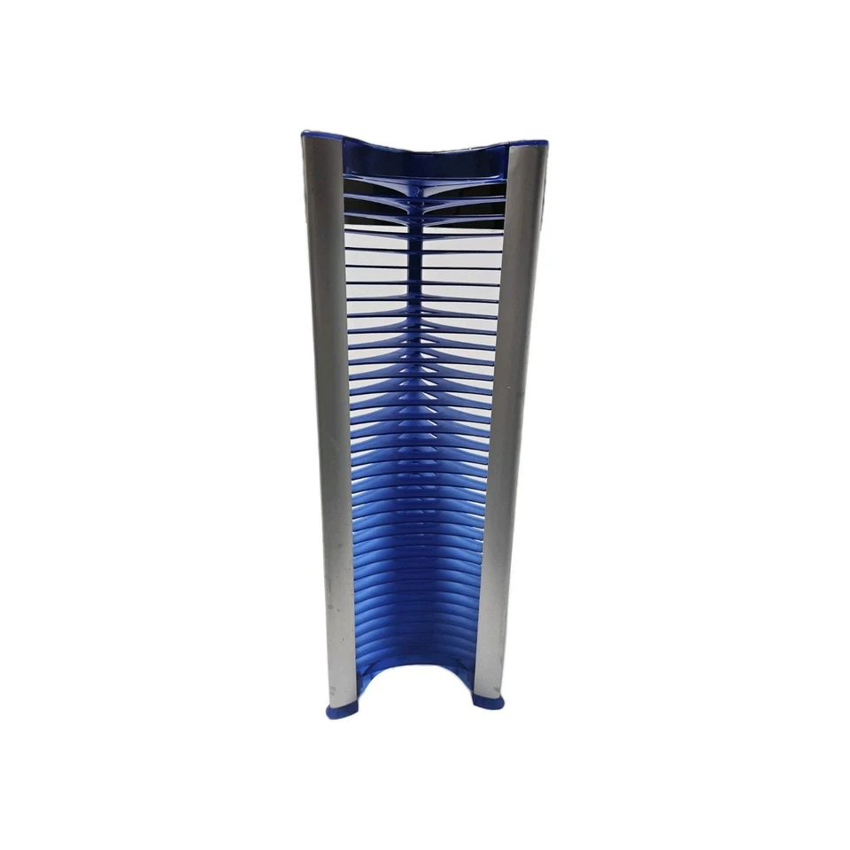 Atlantuc Plata y Azul 36 CD Torre Rack Soporte Futurista Moderno Retro  Foto 2 de 4