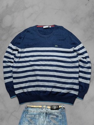 Vintage Lacoste Pullover Größe XL Herren Blau Weiß Pashastyle