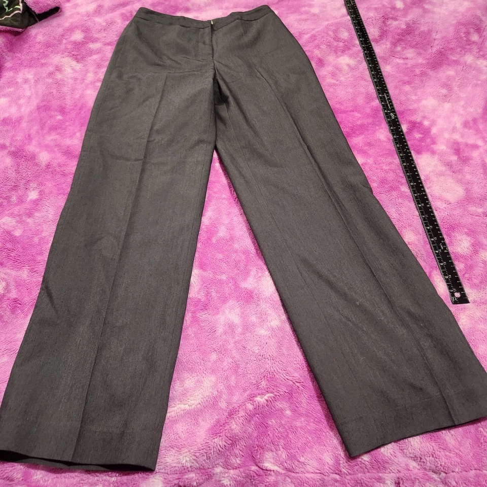 Pantalones de vestir para mujer Eddie Bauer talla 8 | mezcla de lana gris tiro alto pierna recta Foto 2 de 4