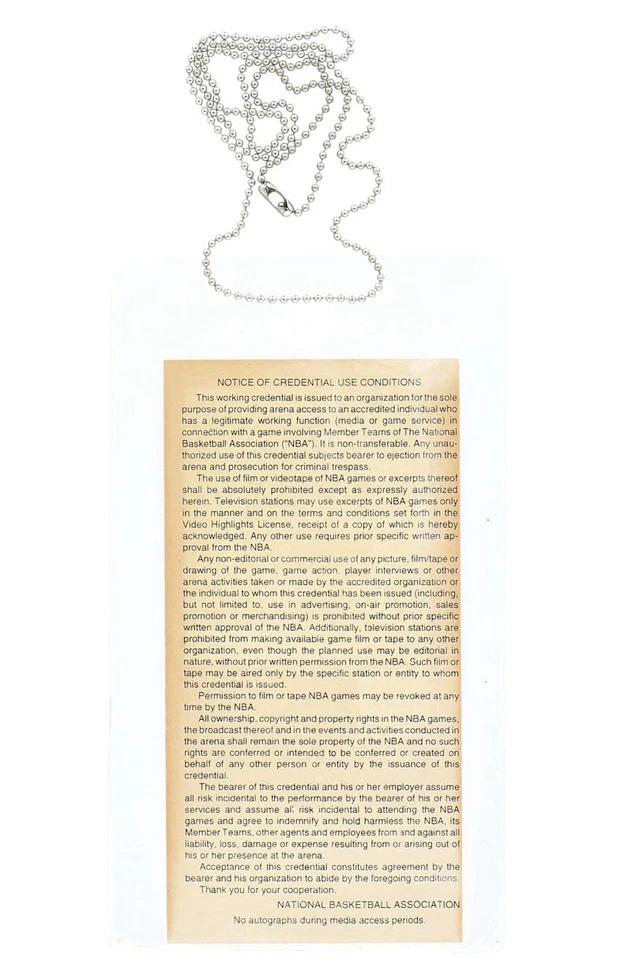 1993 NBA Finals Magic Johnson Personally Owned Used Media Press Pass MEARS LOA - Image 2 of 4