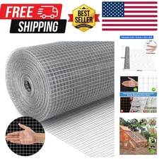 19 Gauge Hardware Cloth, 1/2 inch Chicken Wire Fence, Galvanized Welded Cage ...