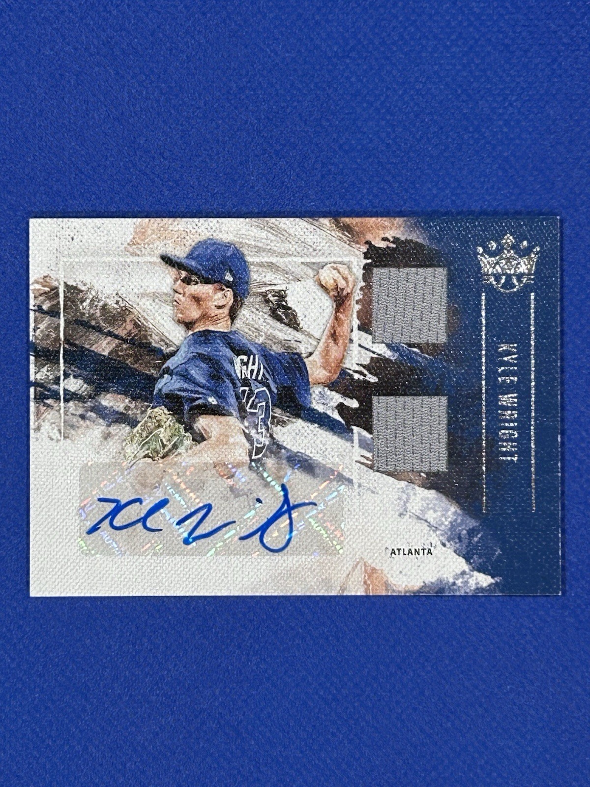 2019 Diamond Kings Dual Jersey Auto Kyle Wright #DMS-KW Autograph relic used