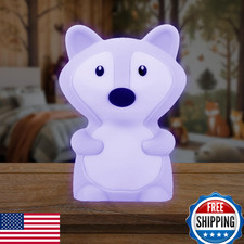 Lumipets Junior Fox Night Light, Soft Silicone Material, 8 Soothing Colors, Cord