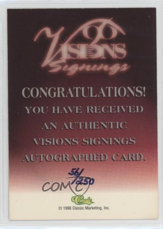 1996 Classic Visions Signings Auto Silver Foil /250 Dale Jarrett Auto HOF - Image 2 of 2