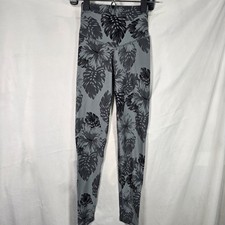 Aerie Real Me Leggings Size XS High Waist Olive Paml Leaf Print