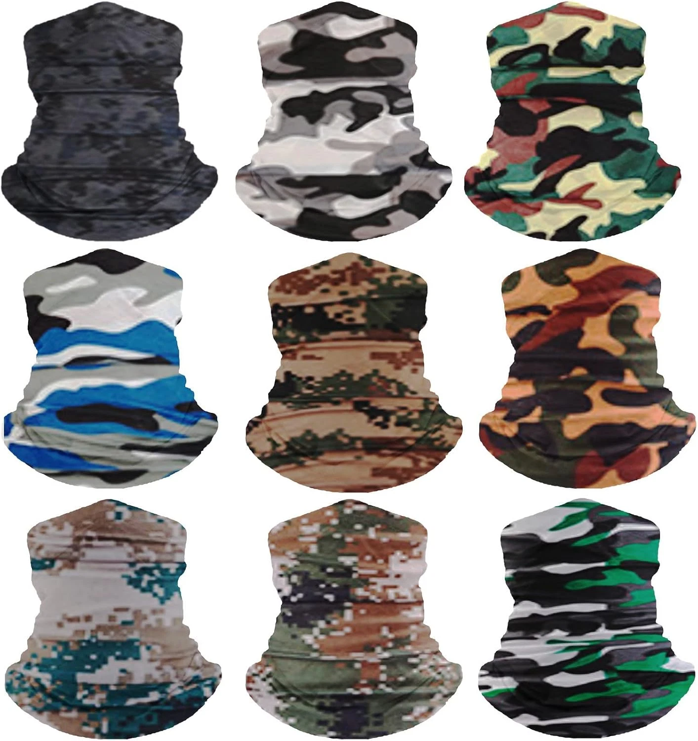 9Pcs Headwear Neck Gaiter for Women Balaclava Tube UV Face Mask Headband Men Ski