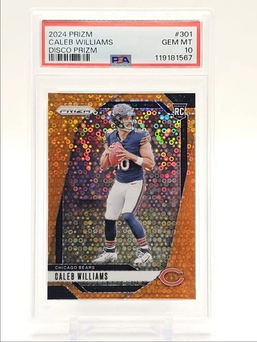 CALEB WILLIAMS 2024 PANINI PRIZM ROOKIE ORANGE DISCO PRIZM B RC PSA 10 Q0004