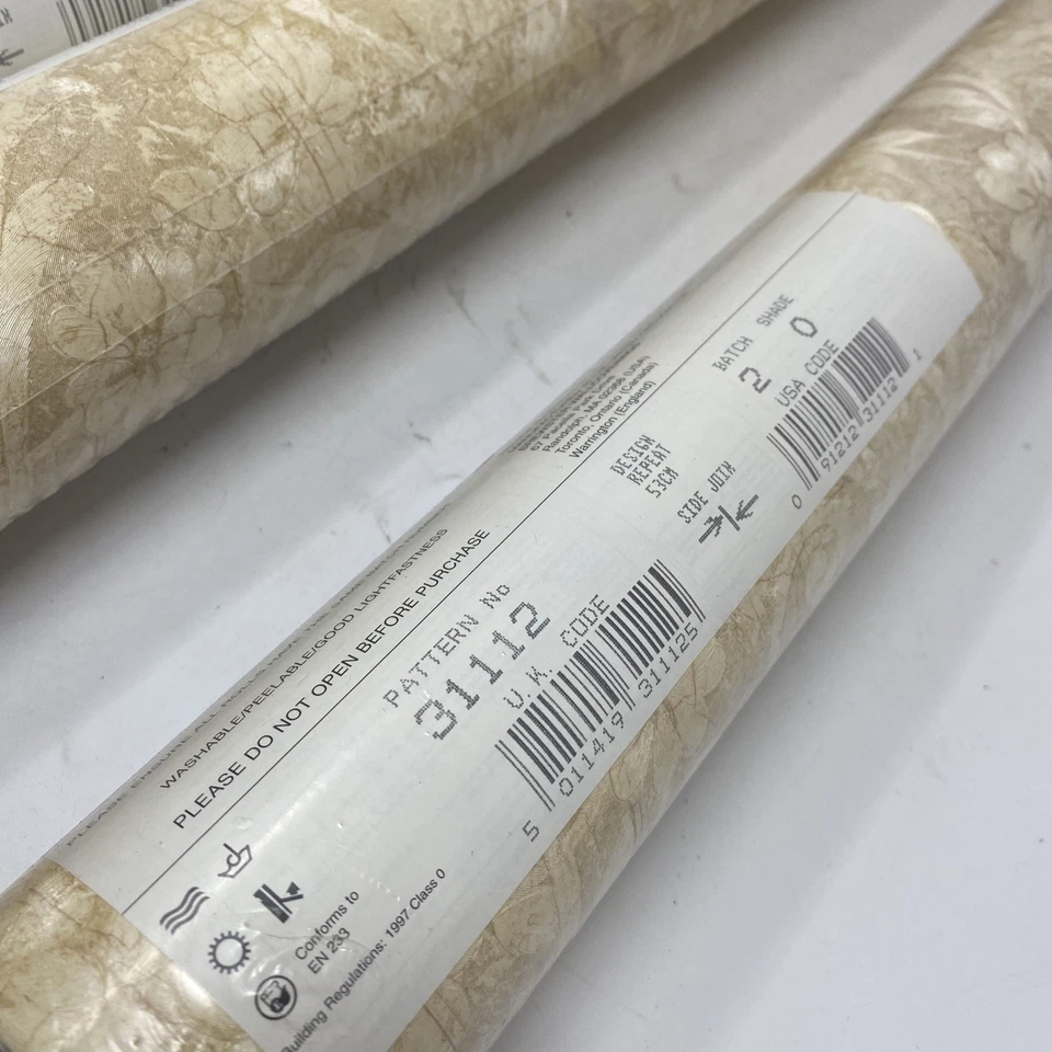 5 rollos de papel tapiz REVESTIMIENTOS DE PAREDES NUEVOS DE COLECCIÓN 20,5” X 11 yardas flores patrón tostado 31112 Foto 4 de 4