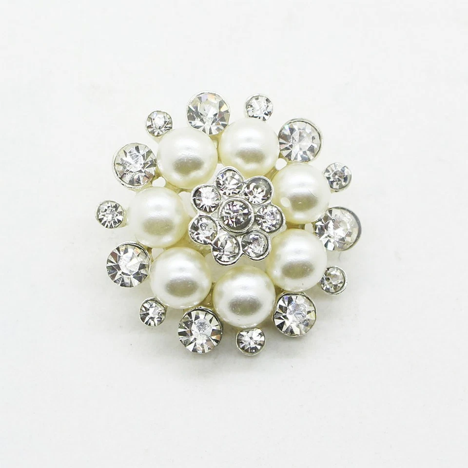 5 Pcs Sewing Buttons Craft Embellishments Pearl Rhinestone Buckle - Image 4 of 4