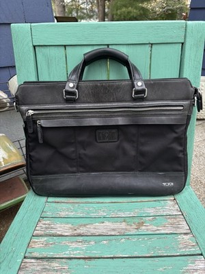Tumi Expandable Briefcase Laptop Bag Ballistic Nylon leather trim EUC
