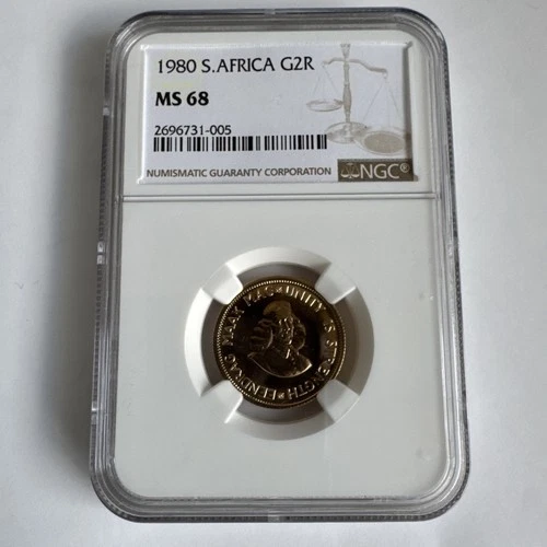 1980 South Africa 2 Rand Gold NGC MS68