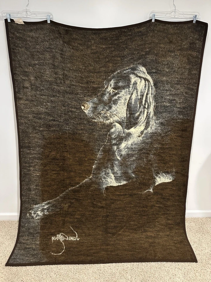 Manta de laboratorio reversible Biederlack perro labrador 72" x 56" marrón crema tostado Sara Foto 4 de 4