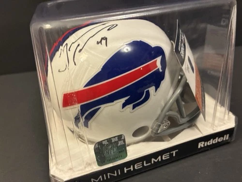 Buffalo Bills Riddell Mini Helmet Tremaine Edmunds Autograph NFL Dave Adams COA