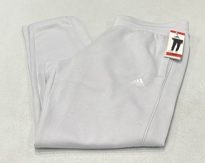 Adidas Women’s Relaxed Fit Tapered Leg Fleece Pants, Dark Shadow Gray, Size  M