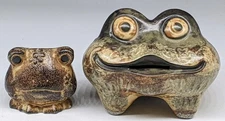 Vintage Otagiri Japanese Ceramic Frog vase Figurines