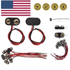 9V Battery Connector,10 PCS T-Type 9 Volt Buckle Connector Hard Plastic Shell...