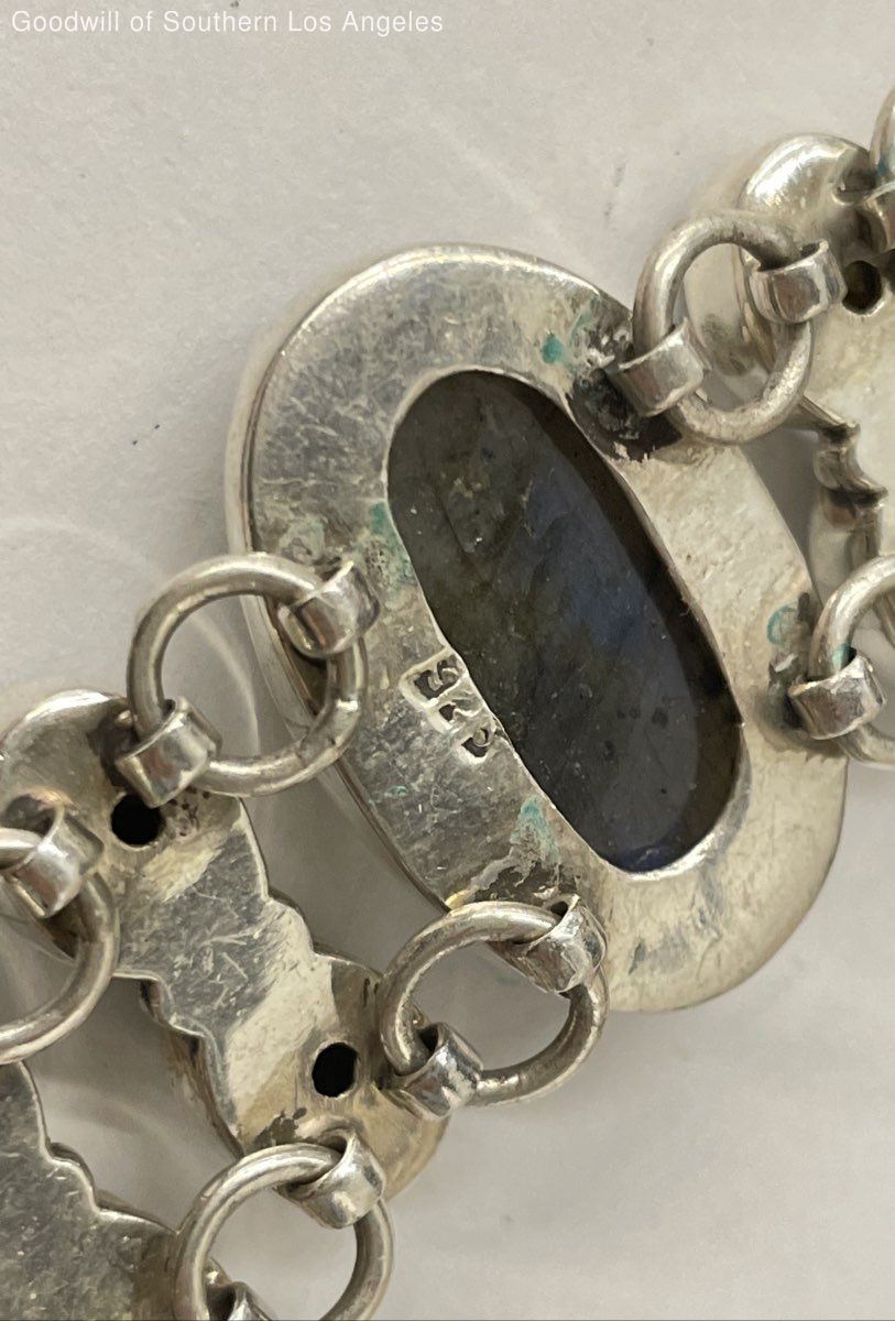 Sterling Silver Labradorite Statement Bracelet - … - image 6