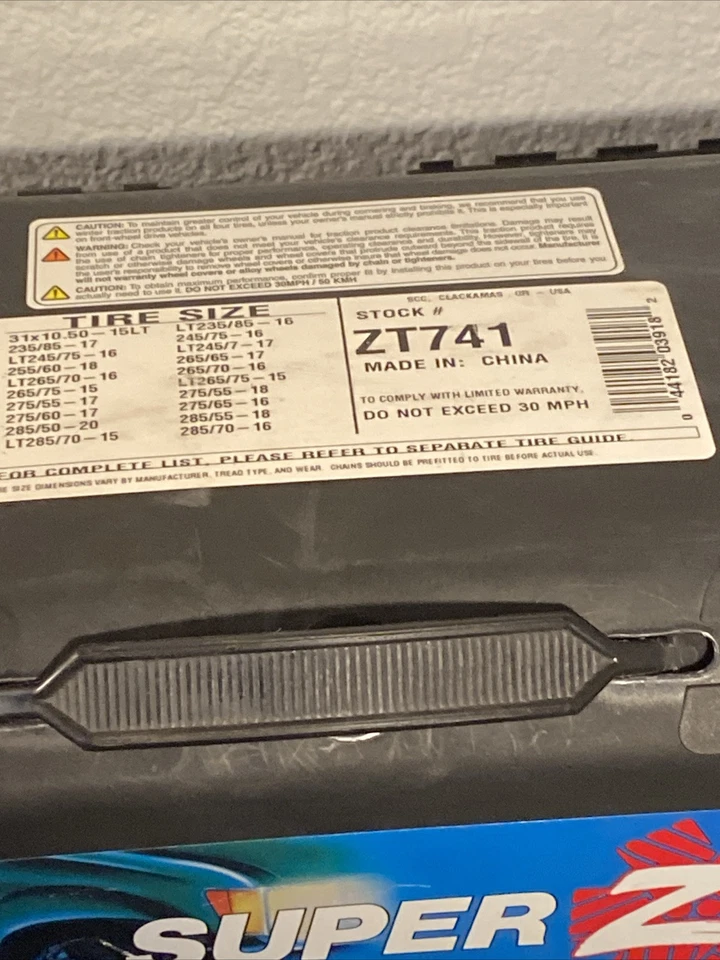 ZT741 Super Z LT Light Truck Cable Tire Snow Chains - Never Used - Image 4 of 4