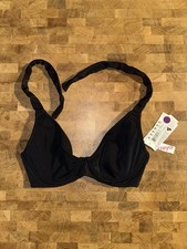 NWT Freya Remix Black Bikini Top 30DD UK/US Underwire Padded Halter AS3943BLK