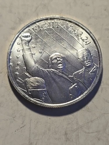 1 Oz .999 Fine Silver TRUMP " Trump fight fight"