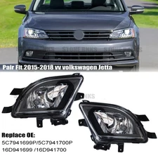 Fog Lights Fit 2015-2018 VW Volkswagen Jetta MK6 Halogen Bumper Clear Lamp LH&RH