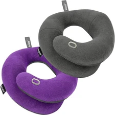 BCOZZY Pillow Bundle: Includes 2 Travel Neck Pillows for Adults, Featuring Do...