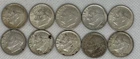 Lot of 10 Roosevelt 90% Silver Dimes Pre 65 Various Years