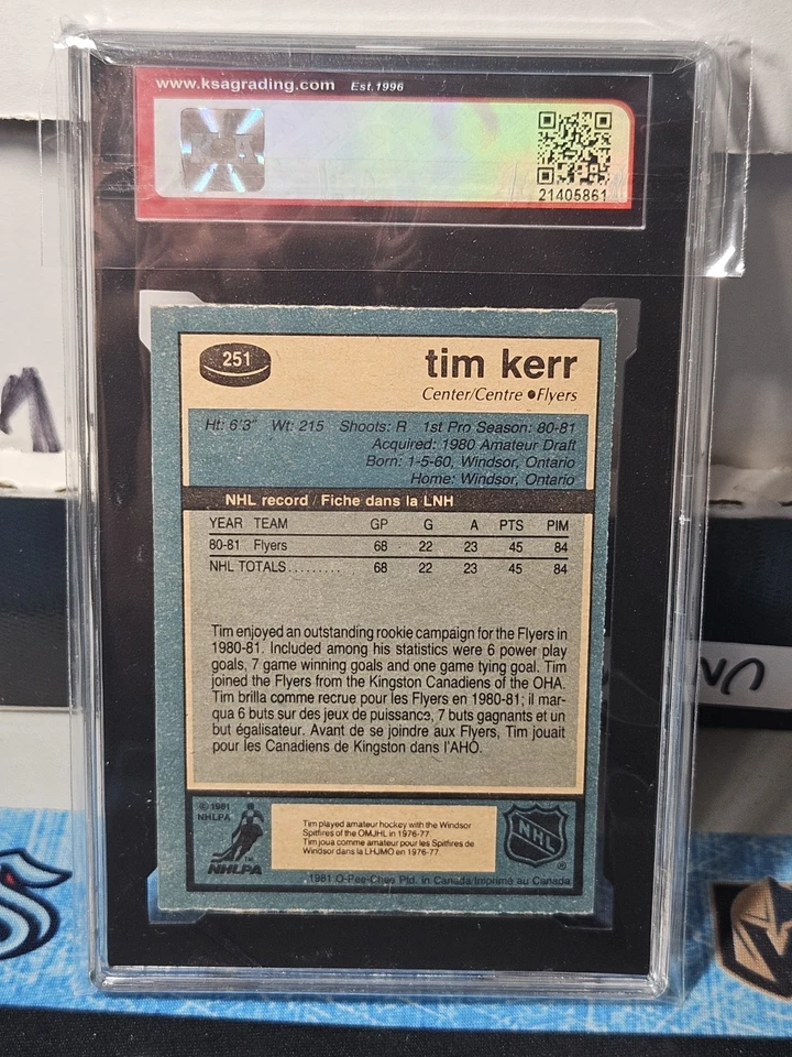 81-82 O-Pee-Chee Tim Kerr Rookie KSA 8 🚨🚨🚨 Philadelphia Flyers  - Image 2 of 2