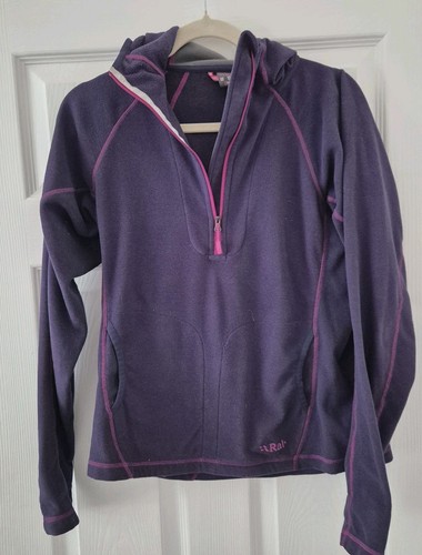 Felpa con cappuccio viola Rab Orbit 1/4 zip donna taglia UK 12 - Foto 2 di 5