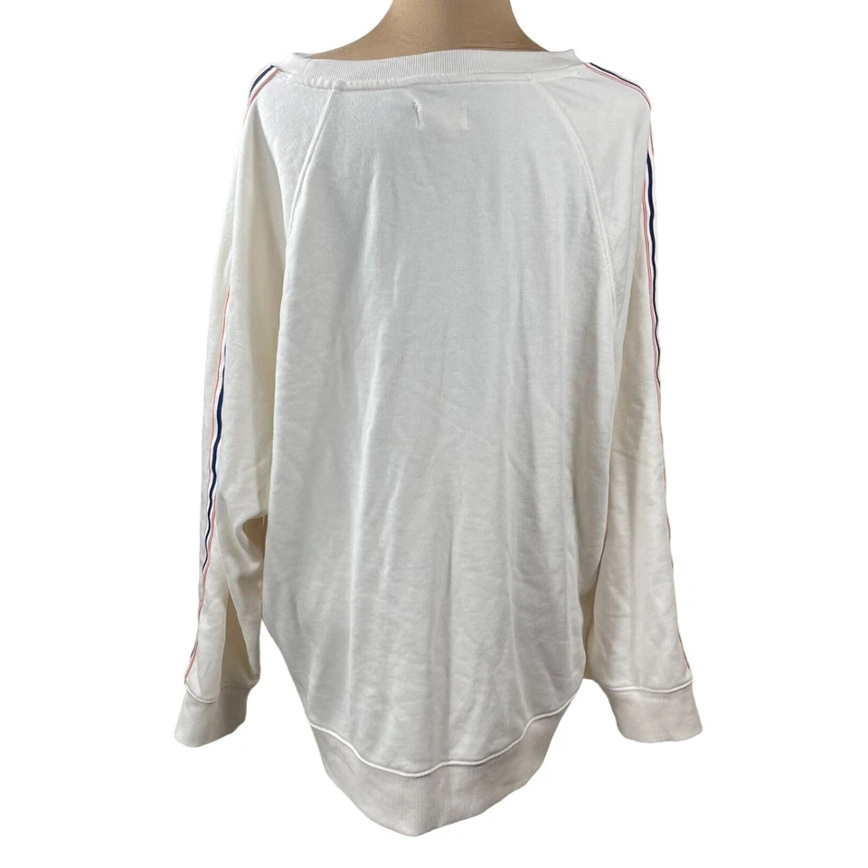 Moletom Lou & cinza listra lateral aconchegante algodão terry laranja creme tamanho XXL - Imagem 3 de 4