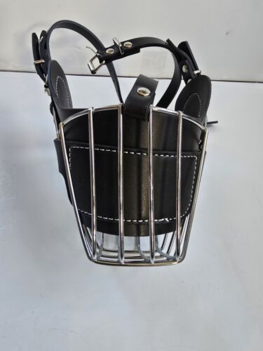 Dog Muzzle, Dog Metal Face Basket, Dog Mouth Breathable Adjustable Leash 5 X 7