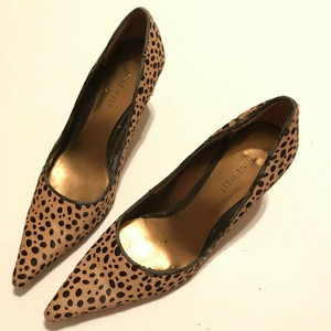 leopard stacked heels