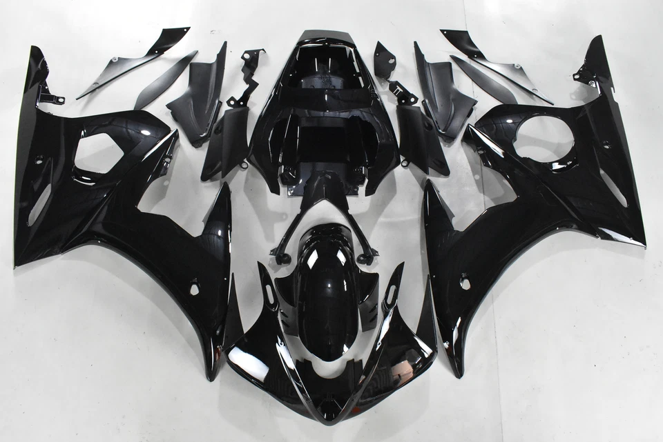 Carenado negro brillante de inyección apto para carrocería Yamaha YZF R6 2003-2005 R6S 06-09 Foto 2 de 4