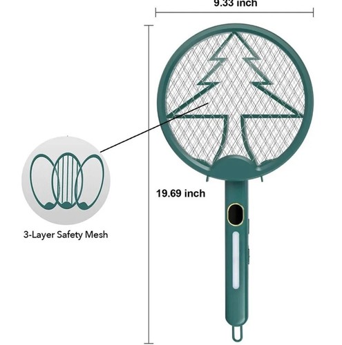 2 In 1 Portable Rechargeable USB Electric Mosquito Swatter Fly Insect Handheld