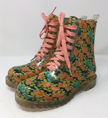 floral print combat boots